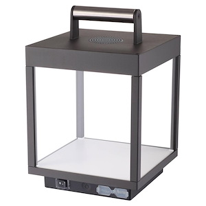 Reveal-Portable Lantern With Bluetooth Speaker In Transitional Style-7.25 Inches Wide By 11.5 Inches Tall