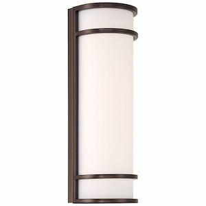 Cove - 20W 1 LED Outdoor Wall Sconce with Emergency Backup In Modern Style-18 Inches Tall and 6.25 Inches Wide - 1284058