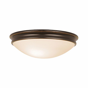 Atom-Flush Mount in Transitional Style-10.5 Inches Wide by 3.5 Inches Tall