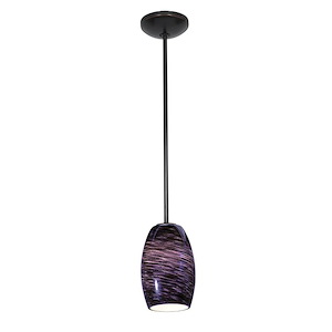Chianti-One Light Glass Pendant with Rod-4.75 Inches Wide by 7.25 Inches Tall