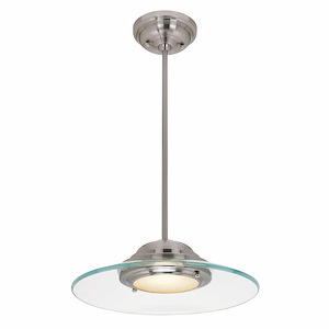 Phoebe-15W 1 Led Convertible Semi-Flush Mount/Pendant-13.5 Inches Wide By 4 Inches Tall