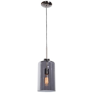 Simplicite-One Light Smoked Glass Pendant-7 Inches Wide By 11 Inches Tall - 936695