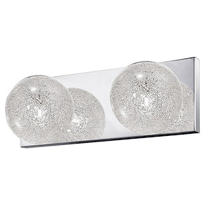 Opulence-2 Light Glitter Glass Bath Vanity-12.6 Inches Wide By 4.3 Inches Tall - 1207319