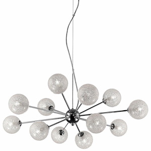 Opulence-Twelve Light Glitter Glass Chandelier in Modern Style-31 Inches Wide by 25 Inches Tall