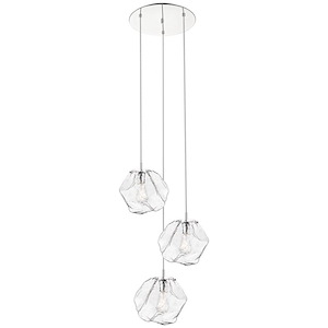 Boulder-Three Light Cluster Pendant In Transitional Style-23.5 Inches Wide By 40.25 Inches Tall