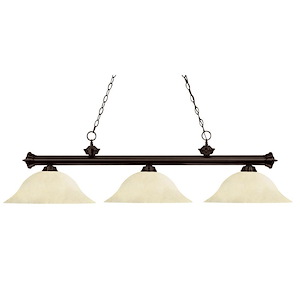 Rockingham Cloisters-3 Light Island/Billiard in Billiard Style-16 Inches Wide by 15 Inches High - 1262285