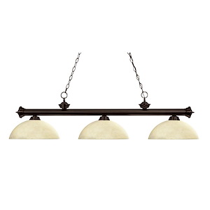 Rockingham Cloisters-3 Light Island/Billiard in Billiard Style-14 Inches Wide by 15 Inches High - 1257465