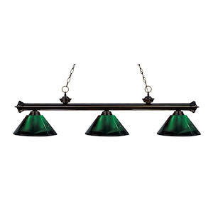 Rockingham Cloisters-3 Light Island/Billiard in Billiard Style-16 Inches Wide by 15 Inches High - 1259368