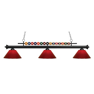 Wilton Circle-3 Light Island/Billiard in Billiard Style-16 Inches Wide by 15 Inches High - 1257926
