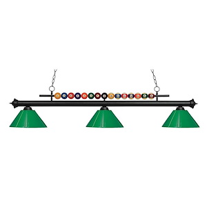 Wilton Circle-3 Light Island/Billiard in Billiard Style-16 Inches Wide by 15 Inches High - 1261606