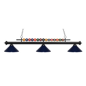 Wilton Circle-3 Light Island/Billiard in Billiard Style-16 Inches Wide by 15 Inches High - 1258689