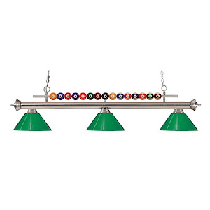 Wilton Circle-3 Light Island/Billiard in Billiard Style-16 Inches Wide by 15 Inches High - 1261630