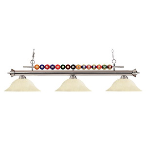 Wilton Circle-3 Light Island/Billiard in Billiard Style-16 Inches Wide by 15 Inches High - 1257448