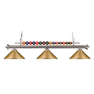Wilton Circle - 3 Light Billiard Table Light with Pool Balls Across the top - 1261165