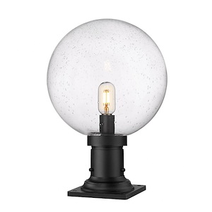 Copper Beech Crest - 1 Light Outdoor Pier Mount Light with Square Base In Modern Style-17.75 Inches Tall and 12 Inches Wide - 1287300