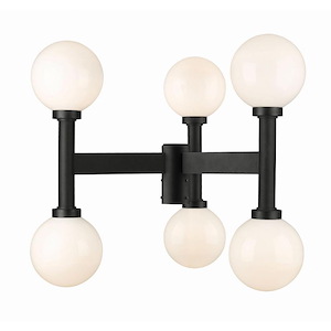 Copper Beech Crest - 6 Light Outdoor Post Mount Light with Opal Glass In Modern Style-27 Inches Tall and 30 Inches Wide - 1287183