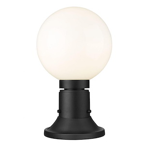 Copper Beech Crest - 1 Light Outdoor Pier Mount Light with Opal Glass and Round Base In Modern Style-13.5 Inches Tall and 8 Inches Wide - 1287201