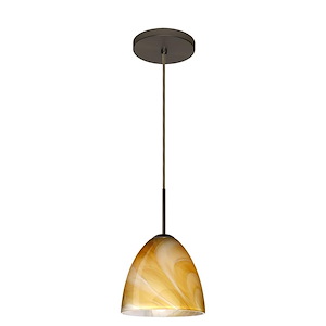 Vila-One Light Cord Pendant with Flat Canopy-7 Inches Wide by 6.5 Inches High