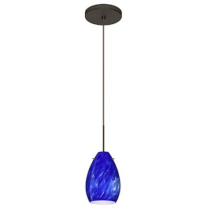 Pera 6-One Light Cord Pendant with Flat Canopy-4.5 Inches Wide by 6.5 Inches High