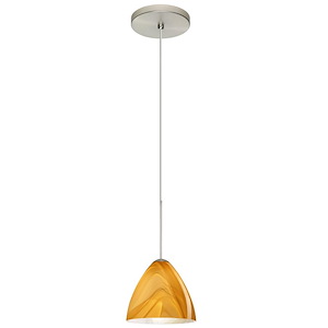 Mia-One Light Cord Pendant with Flat Canopy-5 Inches Wide by 10 Inches High
