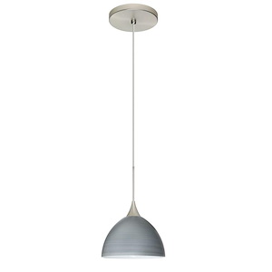 Brella-One Light Cord Pendant with Flat Canopy-6 Inches Wide by 4 Inches High