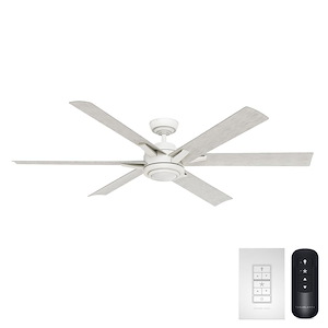 Melia - 6 Blade Ceiling Fan with Light Kit-12.58 Inch Tall and 65 Inch Wide