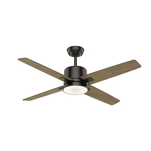 Axial - 4 Blade 52 Inch Ceiling Fan with Wall Control in Rustic Modern Style and includes 4 Motor Speed settings