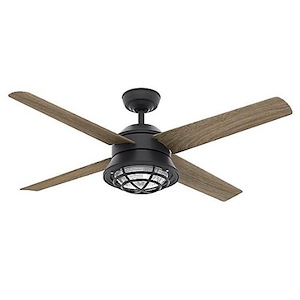 Seafarar - 4 Blade 54 Inch Ceiling Fan With Wall Control In Casual Industrial Style And Includes 4 Motor Speed Settings