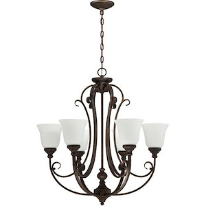 Barrett Place - Six Light Chandelier - 27 inches wide by 29.5 inches high