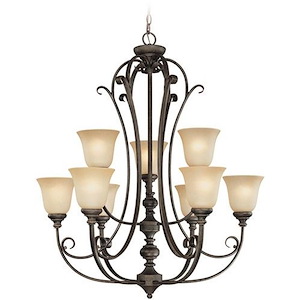 Barret Place - Nine Light Chandelier - 33.5 inches wide by 37.5 inches high - 602498