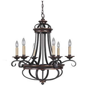 Stafford - Six Light Chandelier - 26 inches wide by 28.25 inches high - 603592