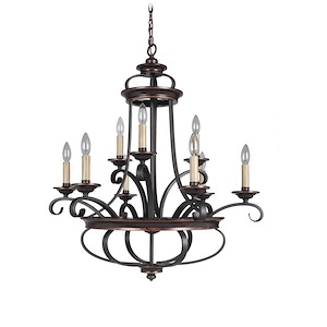 Stafford - Nine Light Chandelier - 30.5 inches wide by 34.25 inches high - 602635