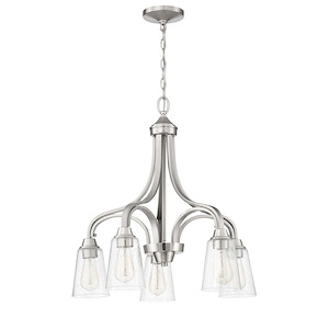 Grace - Five Light Down Chandelier - 24 inches wide by 24 inches high