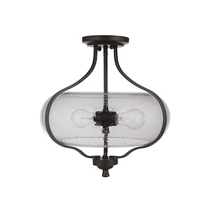 Serene - Two Light Semi-Flush Mount in Transitional Style - 15.25 inches wide by 15 inches high