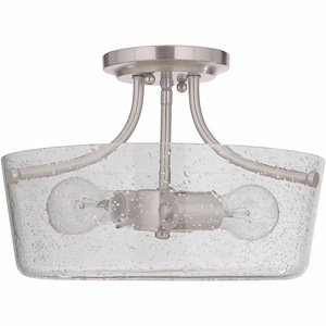 Tyler - Two Light Semi-Flush Mount in Transitional Style - 13 inches wide by 9 inches high