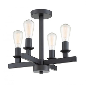 Chicago - Four Light Convertible Semi-Flush Mount in Transitional Style - 16.5 inches wide by 17.25 inches high