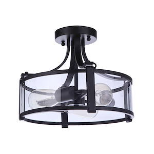 Elliot - 3 Light Semi-Flush Mount In Transitional Style-10.5 Inches Tall and 13 Inche Wide