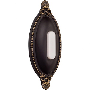 Surface Mount Oval Ornate Button - 4.93 inches wide by 2.13 inches high