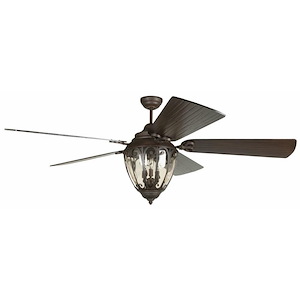 Olivier - 5 Blade Ceiling Fan with Light Kit In Traditional Style-25.12 Inches Tall and 70 Inches Wide