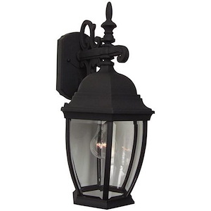 Cast Aluminum One Light Outdoor Wall Lantern in Traditional Style - 9.41 inches wide by 18.25 inches high - 1215991
