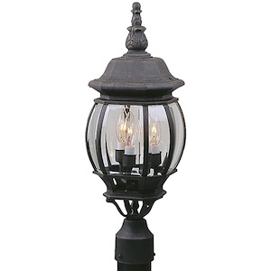 French Style - Three Outdoor Medium Post Light in Traditional Style - 11.5 inches wide by 22.25 inches high - 1216087