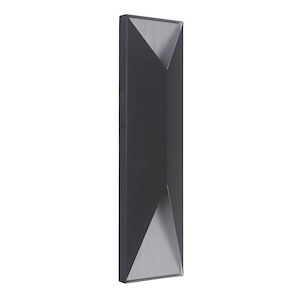 Peak - 18W 2 LED Large Outdoor Pocket Wall Lantern in Modern Style - 5 inches wide by 18 inches high