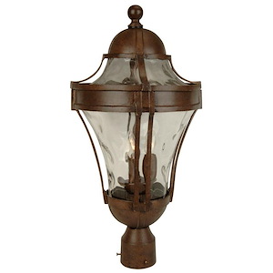 Parish - Three Light Outdoor Large Post Mount in Traditional Style - 11 inches wide by 22.63 inches high