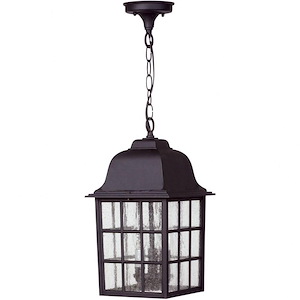 Grid Cage - 3 Light Large Outdoor Pendant-16 Inches Tall and 8.5 Inches Wide - 1216241