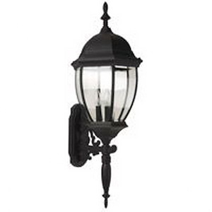 Cast Aluminum Three Light Outdoor Wall Lantern in Traditional Style - 12.8 inches wide by 35.75 inches high