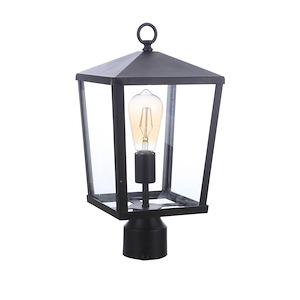 Olsen - 1 Light Outdoor Post Lantern In Transitional Style-16 Inches Tall and 8 Inche Wide