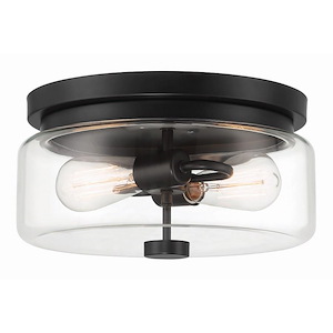 Bennet - 2 Light Outdoor Flush Mount-6.75 Inches Tall and 13 Inches Wide
