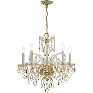 Crystal Crystal 5 Light Chandelier in Classic Style - 22 Inches Wide by 21 Inches High