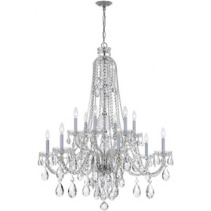 Crystal - 12 Light Chandelier in Classic Style - 42 Inches Wide by 46 Inches High