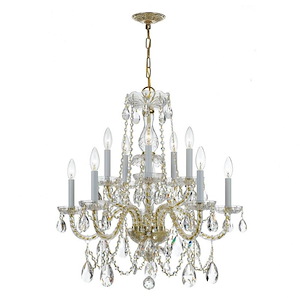 Crystal - Ten Light Chandelier in Classic Style - 26 Inches Wide by 26 Inches High